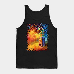 British Police Blue Phone booth At Rainbow City Tank Top